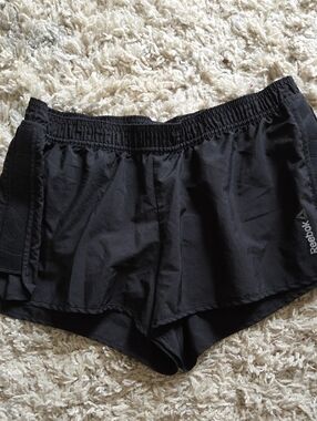 Reebok Women's Black Athletic Shorts with Side Logo